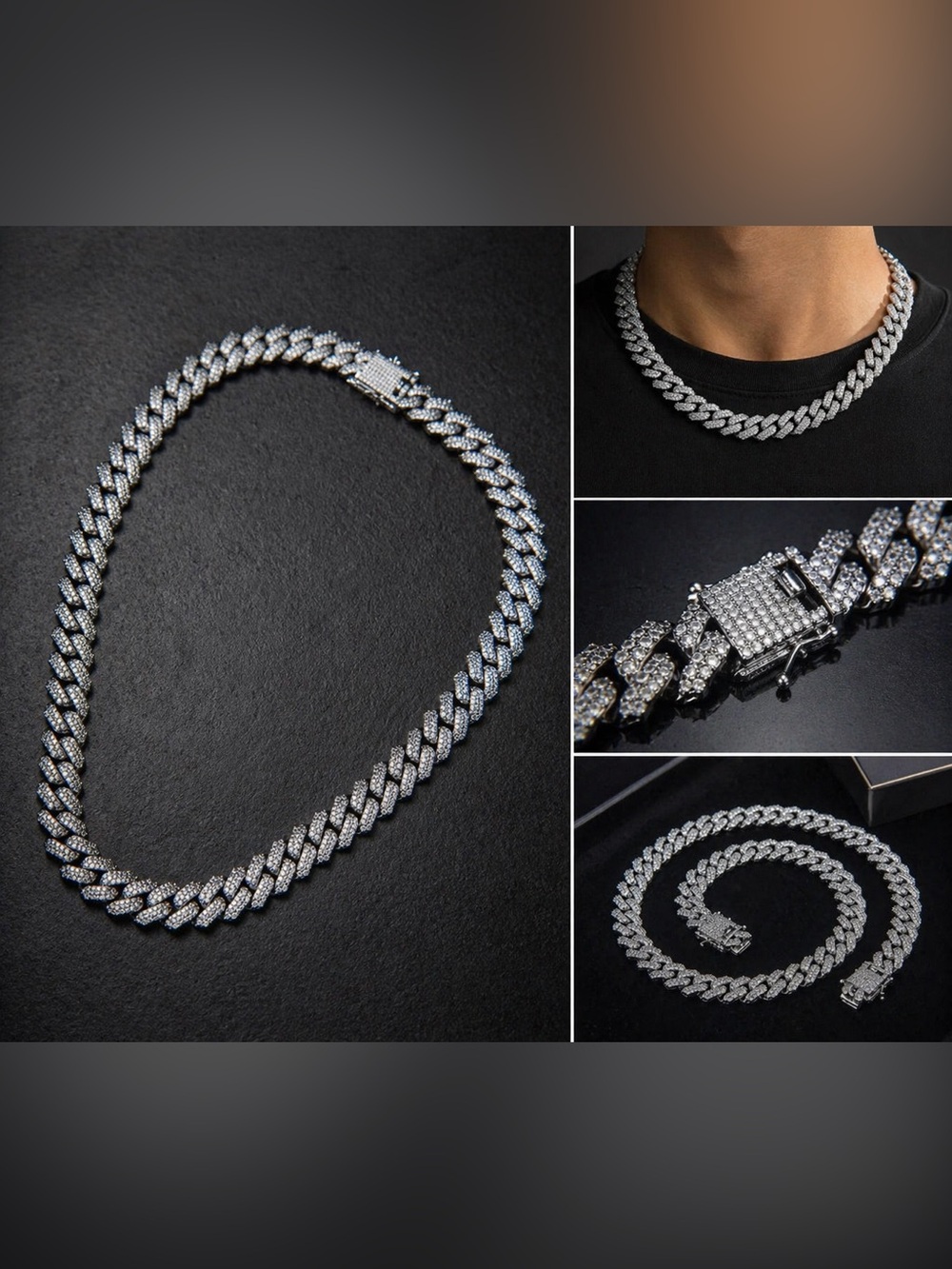 Heavy Iced 17.5” Cuban Link Chain + Cross Pendant – Luxury Street Style